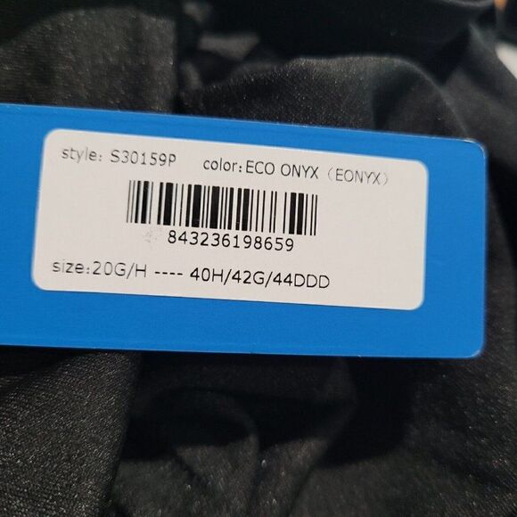 Birdsong ECO ONYX‎ Plus Size 20W Shirred Ruched Underwire Tankini Swim Top Black - Picture 5 of 11